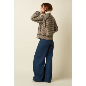 KING LOUIE Monia Coat Basso Check marzipan