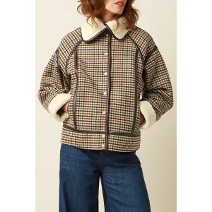 KING LOUIE Monia Coat Basso Check marzipan