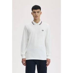 FRED PERRY Long-sleeved Polo Shirt Twin Tipped snow white...