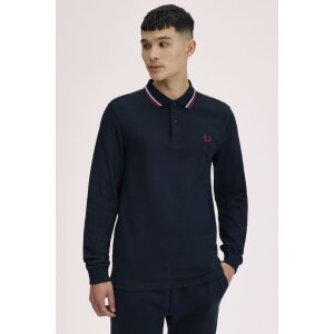 FRED PERRY Long-sleeved Polo Shirt Twin Tipped snow white...