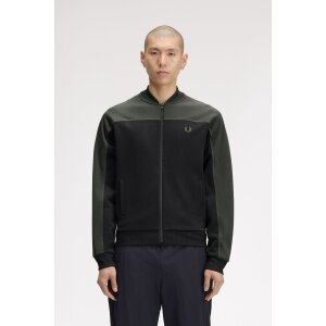 FRED PERRY Colour Block Track Jacket in Field Green