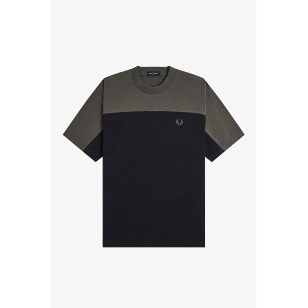 FRED PERRY Colour Block T-Shirt in Black