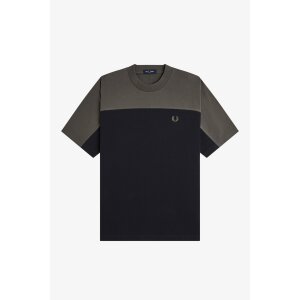 FRED PERRY Colour Block T-Shirt in Black