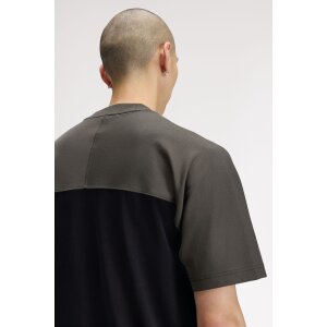 FRED PERRY Colour Block T-Shirt in Black
