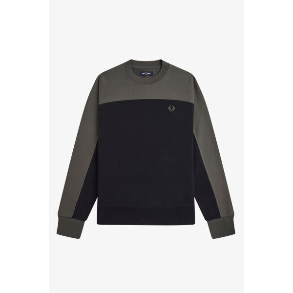 FRED PERRY Sweatshirt mit Farbblockdesign black