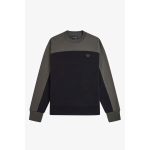 FRED PERRY Colour Block Sweatshirt in Black