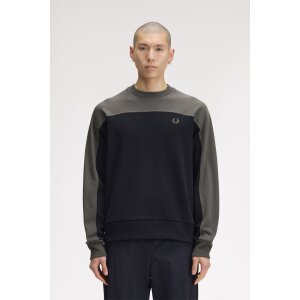 FRED PERRY Colour Block Sweatshirt in Black