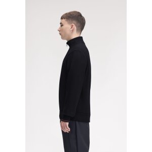FRED PERRY Sweatshirt mit halblangem Reißverschluss navy/ brandy/ rich brown