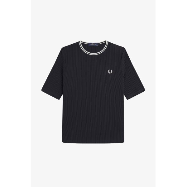 FRED PERRY Ribbed Twin Tipped T-Shirt black