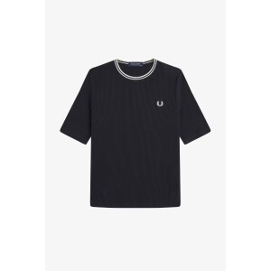 FRED PERRY Ribbed Twin Tipped T-Shirt black