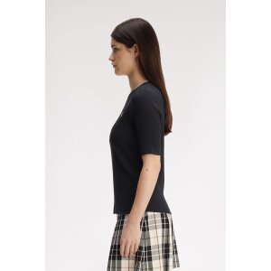 FRED PERRY Ribbed Twin Tipped T-Shirt black