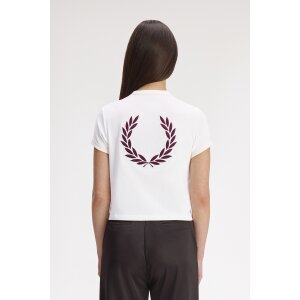 FRED PERRY Laurel Wreath Badge T-Shirt – Snow White