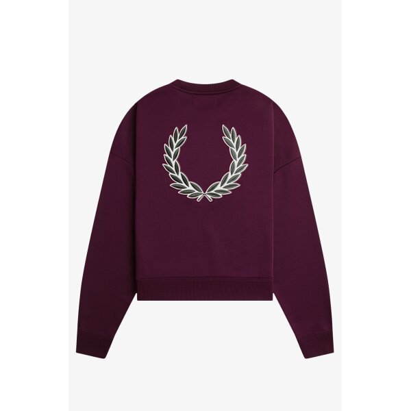 FRED PERRY Sweatshirt mit Lorbeerkranz plum