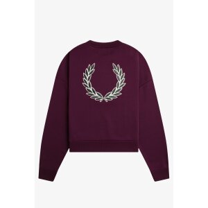 FRED PERRY Sweatshirt mit Lorbeerkranz plum