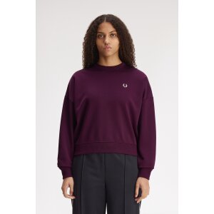 FRED PERRY Sweatshirt mit Lorbeerkranz plum