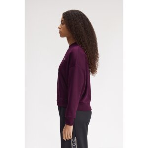 FRED PERRY Sweatshirt mit Lorbeerkranz plum