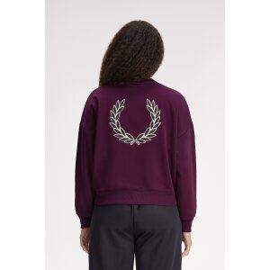 FRED PERRY Sweatshirt mit Lorbeerkranz plum