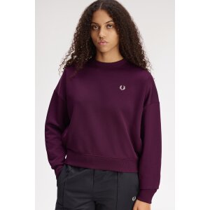 FRED PERRY Sweatshirt mit Lorbeerkranz plum