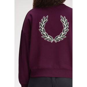 FRED PERRY Sweatshirt mit Lorbeerkranz plum