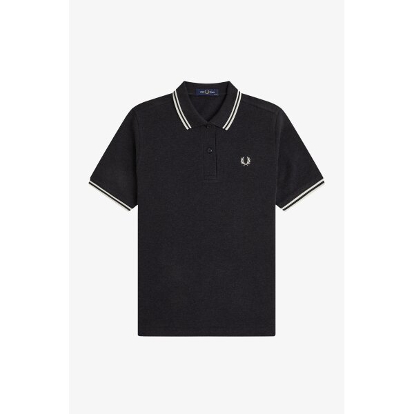 FRED PERRY Twin Tipped Girl Polo – Charcoal Marl / Ecru