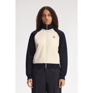 FRED PERRY Girl Colour Block Track Jacket – Ecru