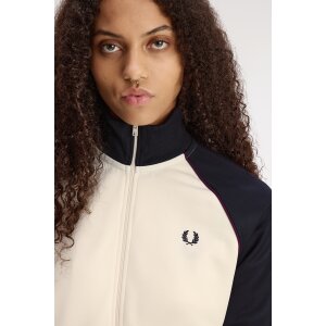 FRED PERRY Girl Colour Block Track Jacket – Ecru