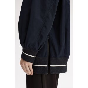 FRED PERRY Girl Longline Tipped Bomber Jacket – Navy