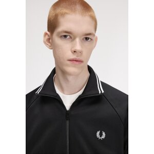 FRED PERRY Trainingsjacke mit Kontraststreifen black