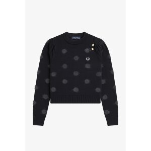 FRED PERRY Amy-Winehouse Pullover mit Punkten black