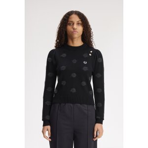 FRED PERRY Amy-Winehouse Pullover mit Punkten black