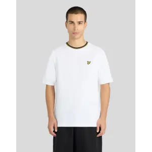 LYLE & SCOTT Tipped Track T-Shirt in White