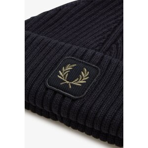 FRED PERRY Gerippte Baumwollmütze black