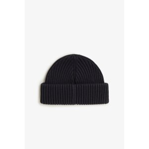 FRED PERRY Cotton Ribbed Beanie black