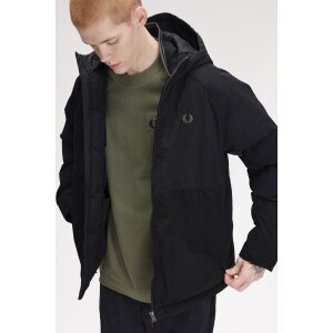 FRED PERRY Gefütterte Jacke mit durchgehendem Reißverschluss black