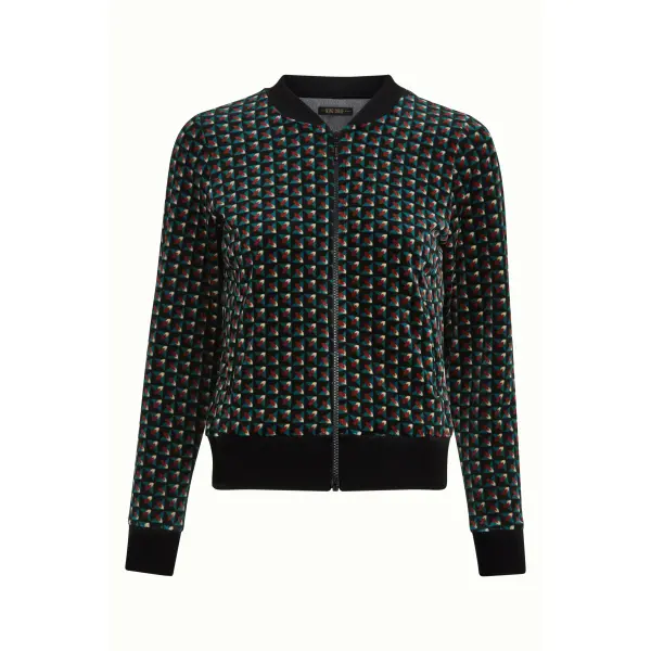 KING LOUIE Bessie Jacket Velvet Jersey Frost black