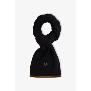FRED PERRY Cotton & RWS Wool Scarf – Black /...