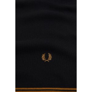 FRED PERRY Schal aus Merinowolle black/ dark caramel