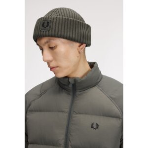 FRED PERRY Cotton Ribbed Beanie field green