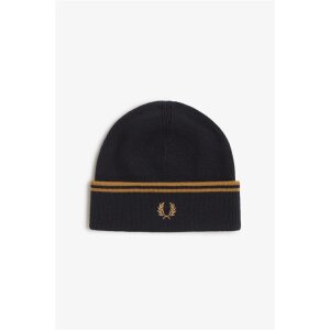 FRED PERRY Merino Wool Beanie Hat black/dark caramel