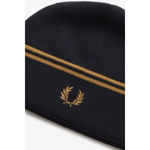FRED PERRY Merino Wool Beanie Hat black/dark caramel