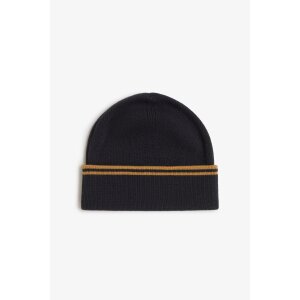 FRED PERRY Mütze aus Merinowolle black/ dark caramel