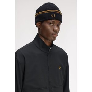 FRED PERRY Mütze aus Merinowolle black/ dark caramel