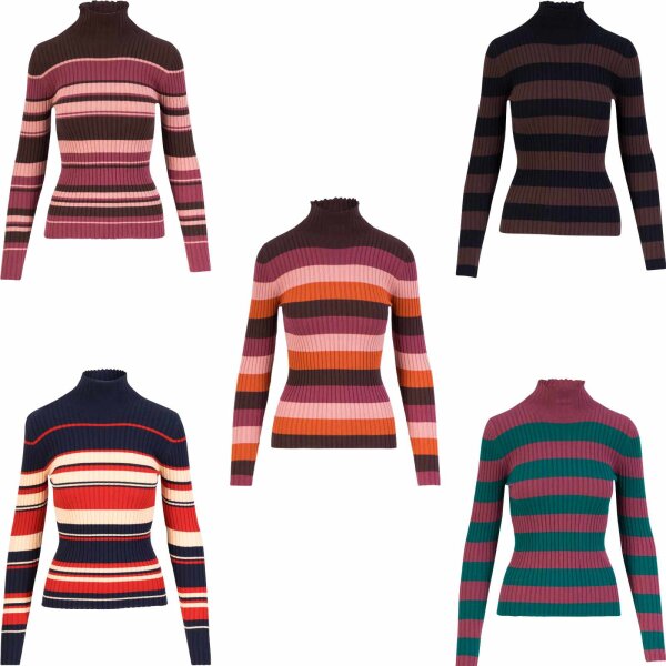 BLUTSGESCHWISTER Jazz & Chill Out Turtleneck Sweater – Vintage Varsity Stripe